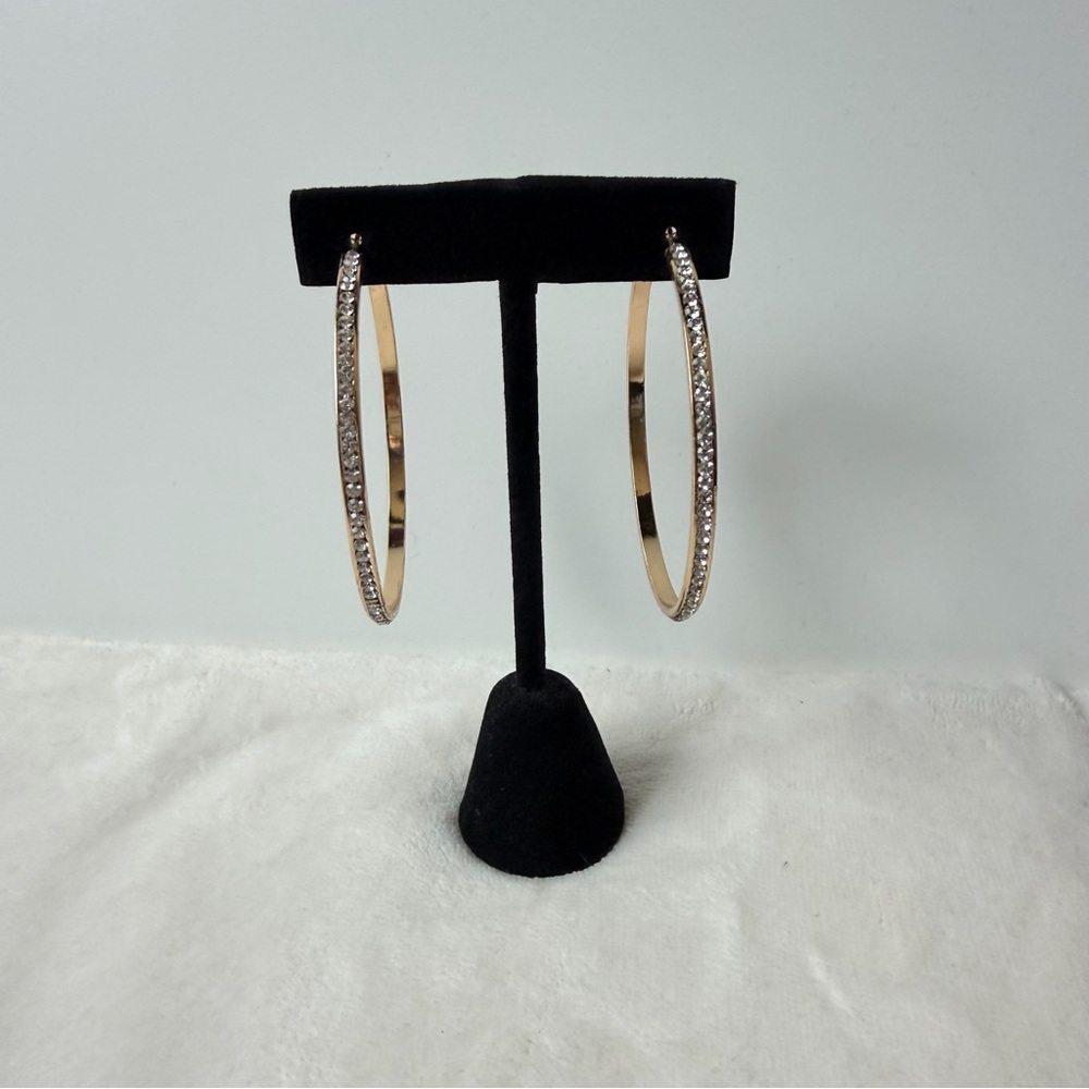 Gold Toned Large Hoop Earrings